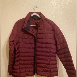 Burgundy women’s XXL spyder winter puffer jacket with pockets NWOT
